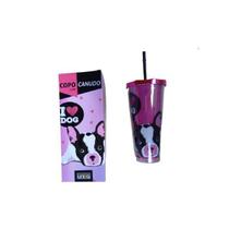 Copo Com Canudo I Love Dog 750ml Unika