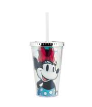 Copo Com Canudo Minnie 100 Anos 450ml Disney