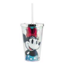 Copo com canudo minnie 100 anos 450ml - disney