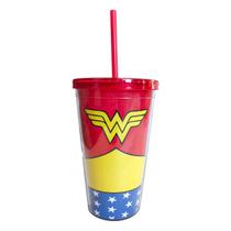 Copo com Canudo Mulher Maravilha - 550ml Copo com Canudo Mulher Maravilha - 550ml