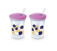 Copo com Canudo NUK Evolution em Silicone Macio à Prova de Vazamentos
