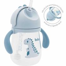 Copo com Canudo para Bebê - Alça Removível - 240ml - Dino - Azul - Buba Copo com Canudo para Bebê - Alça Removível - 240ml - Dino - Azul - Buba