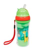 Copo Com Canudo Parede Dupla Animal Fun 320ml - Buba