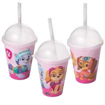 Copo com canudo Patrulha Canina Meninas 280ml - 1 unidade Sortido Copo com canudo Patrulha Canina Meninas 280ml - 1 unidade Sortido
