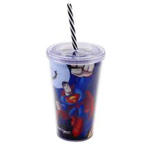 Copo com Canudo Personagens DC Comics 450ml - Tasco Inport Copo com Canudo Personagens DC Comics 450ml - Tasco Inport