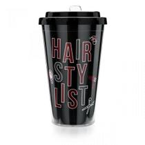 Copo com Canudo Retrátil para Profissionais Hair Stylist - Presente Criativo Copo com Canudo Retrátil para Profissionais Hair Stylist - Presente Criativo