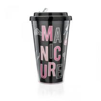 Copo com Canudo Retrátil Profissão Manicure - Amocanecas Copo com Canudo Retrátil Profissão Manicure - Amocanecas