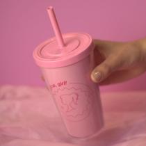 Copo com Canudo Rosa - You Glow Copo com Canudo Rosa - You Glow