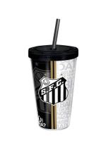 Copo com Canudo Santos 450ml Oficial Copo com Canudo Santos 450ml Oficial