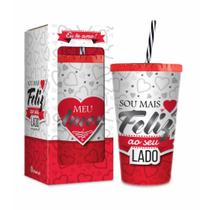 Copo com canudo sou mais feliz ao seu lado brasfoot