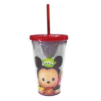 Copo Com Canudo Vermelho Mickey E Minnie Tsum Tsum 450ml - Disney Copo Com Canudo Vermelho Mickey E Minnie Tsum Tsum 450ml - Disney