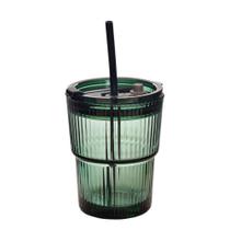 Copo Com Canudo Vidro Fresh 380Ml