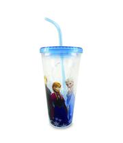 Copo Com Cubos De Gelo e canudo Frozen 600ml Copo Com Cubos De Gelo e canudo Frozen 600ml