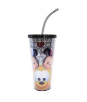 Copo Com Cubos De Gelo Preto Mickey E Minnie Tsum Tsum 600ml - Disney