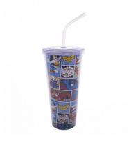 Copo com cubos de gelo quadrinhos 600ml - liga da justiça