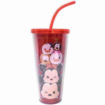 Copo Com Cubos De Gelo Vermelho Mickey E Minnie Tsum Tsum 600ml - Disney