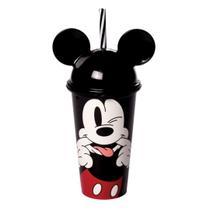 Copo Com Orelha e Canudo Mickey Mouse 500ml - Plasútil