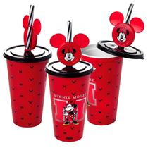 Copo com Orelhas Minnie Vermelho 500ml Estampado para Refrigerante Suco Infantil Copo com Orelhas Minnie Vermelho 500ml Estampado para Refrigerante Suco Infantil