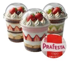 Copo com Tampa Bolha Cristal Salada Sobremesa Sorvete açaí delivery 150ml 50und