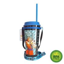 Copo com Tampa Canudo e Fita 1000 ml Dragon Ball Super - Goku e Frieza Copo com Tampa Canudo e Fita 1000 ml Dragon Ball Super - Goku e Frieza