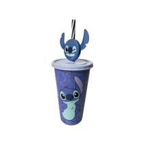 Copo com Tampa Canudo Stitch Infantil 500ml Escolar Plasútil Aniversário Lembrancinha Festa Disney Copo com Tampa Canudo Stitch Infantil 500ml Escolar Plasútil Aniversário Lembrancinha Festa Disney