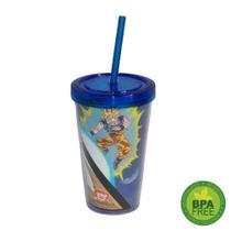 Copo com Tampa e Canudo 450 ml Dragon Ball Z - Goku Vs Boo Copo com Tampa e Canudo 450 ml Dragon Ball Z - Goku Vs Boo