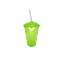 Copo com tampa e canudo 500ml- 10 unidades