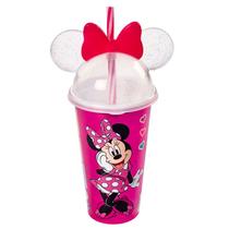 Copo Com Tampa e Canudo Minnie Mouse Personagem Disney 500ml Para Água E Sucos Copo Com Tampa e Canudo Minnie Mouse Personagem Disney 500ml Para Água E Sucos