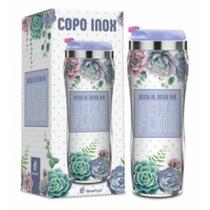 copo com tampa inox temas Brasfoot 350ml- Deixa fluir