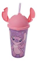 Copo com tampa ludica stitch orelha angel 500ml infantil Copo com tampa ludica stitch orelha angel 500ml infantil