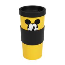 Copo com tampa nutri plástico Coza Disney 500ml preto/amarelo