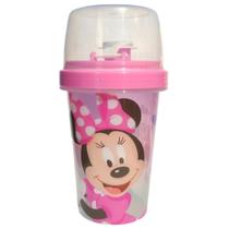 Copo com Tampa Shakeira Minnie Rosa 320ml Lanche Escola Copo com Tampa Shakeira Minnie Rosa 320ml Lanche Escola