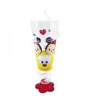 Copo Cone Vermelho Com Canudo Mickey e Minnie 250ml Disney