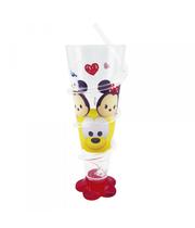 Copo Cone Vermelho Com Canudo Mickey e Minnie 250ml Disney
