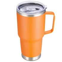 Copo Cool Yoleb 900 ml de aço inoxidável com alça laranja Copo Cool Yoleb 900 ml de aço inoxidável com alça laranja