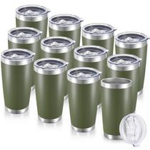 Copo Cool Yoleb de aço inoxidável 600 ml com tampa, pacote com 12