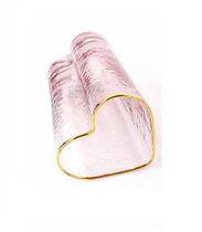 Copo coração rosa com borda dourada - Novittà