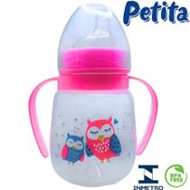 Copo Cristal 240ml Antivazamento Bico Silicone com Alça - Infantil Treinamento Petita Copo Cristal 240ml Antivazamento Bico Silicone com Alça - Infantil Treinamento Petita
