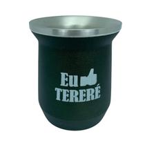 Copo cuia clássico parede dupla alumínio 350ml verde tereré água cerveja sucos whisky bebidas em geral