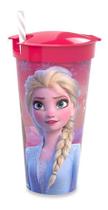 Copo da Frozen Premium com Canudo 540ML + Compartimento extra 220ML