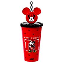 Copo da Minnie Vermelho Canudo Decorado 500ml Plasútil