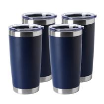 Copo de aço inoxidável HASLE OUTFITTERS 600 ml, pacote com 4 unidades, azul marinho