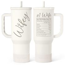 Copo de aço inoxidável SANDJEST 40 oz Isolated Handle Straw