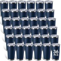 Copo de aço inoxidável Sieral, pacote com 36, 450 ml, azul marinho Copo de aço inoxidável Sieral, pacote com 36, 450 ml, azul marinho