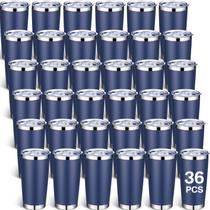 Copo de aço inoxidável Sieral, pacote com 36, 600 ml, azul marinho Copo de aço inoxidável Sieral, pacote com 36, 600 ml, azul marinho
