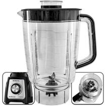 Copo de Acrílico para Liquidificador Mondial Turbo Glass 1400 Tampa Preta
