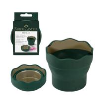 Copo De Água Artístico Faber-Castell Clic & Go Verde Escuro Com Suporte Para Pincel Integrado, Ideal Copo De Água Artístico Faber-Castell Clic & Go Verde Escuro Com Suporte Para Pincel Integrado, Ideal