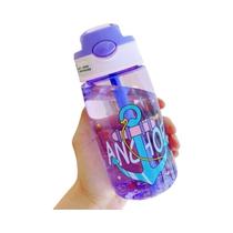 Copo De Água De Plástico Fofo Para Crianças Com Canudo Portátil Criativo Para Adultos Estudantes