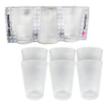 Copo De Agua De Vidro Kit 6 Copos 200ml Transparente Detalhado Para Suco Refrigerante Bebidas Copo De Agua De Vidro Kit 6 Copos 200ml Transparente Detalhado Para Suco Refrigerante Bebidas
