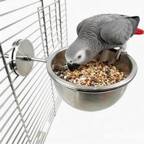 Copo de alimentação para aves AOTU em aço inoxidável com trava anti-roubo, tamanho S